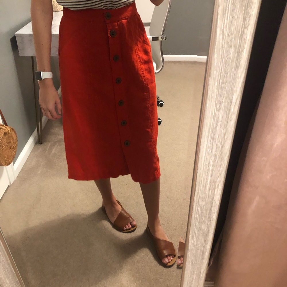 Target red midi skirt